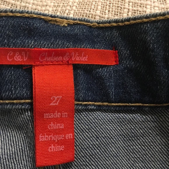 Chelsea & Violet Denim Fringe Shorts 27 FREE SHIP - Picture 4 of 5